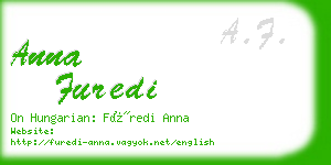 anna furedi business card
