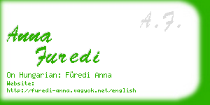 anna furedi business card